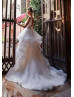Ivory Organza Layered V Back Wedding Dress Ivory Organza Layered V Back Wedding Dress
